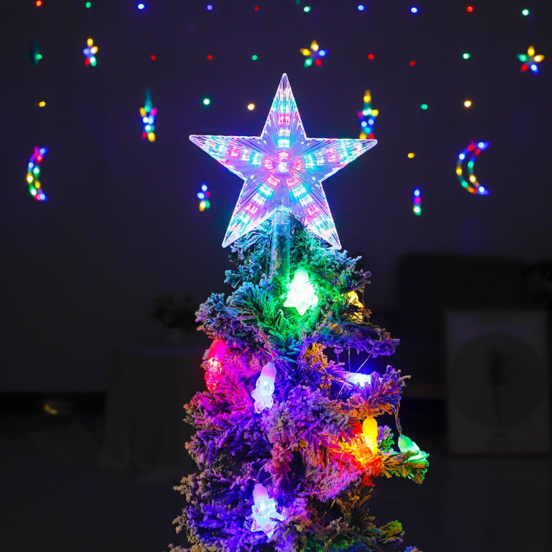 Christmas Tree Decorative Plastic Translucent Pentagram Top Light/ EU ...