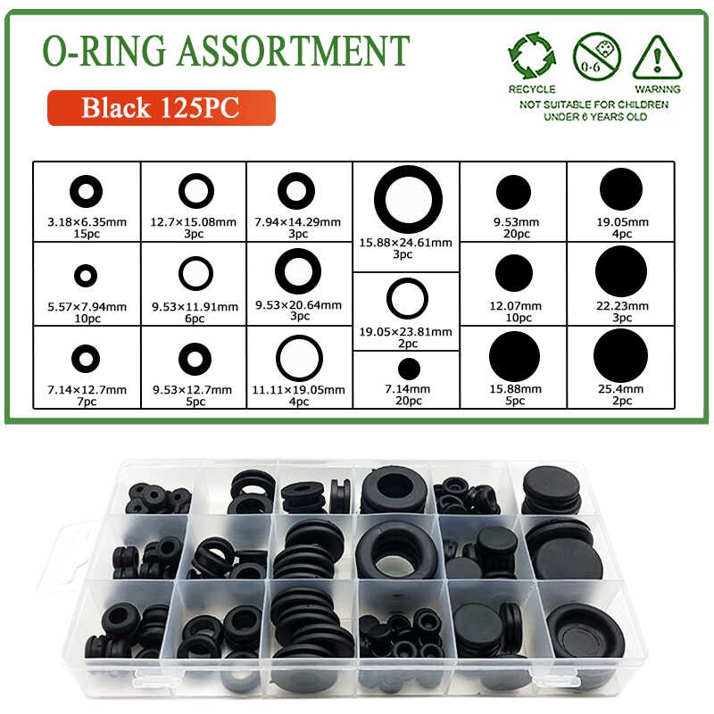 125pc Blanking Blind Rubber Wiring Grommets Hole Plug Car Rubber