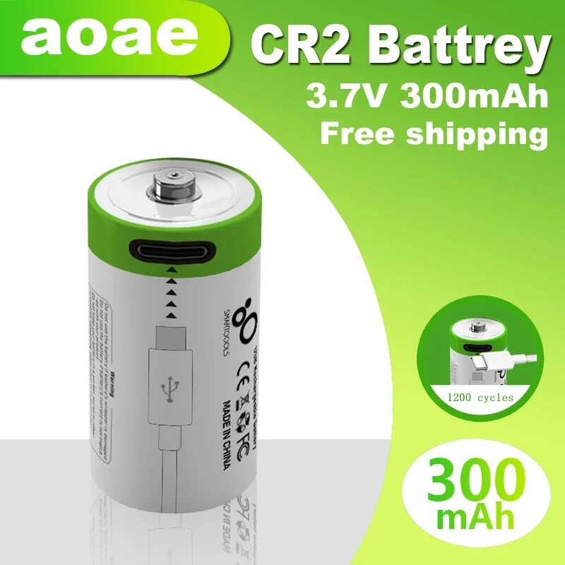 Aoae 3.7V CR2 300mah RechargeableLI-ION Battery,digital Camera,GPS ...