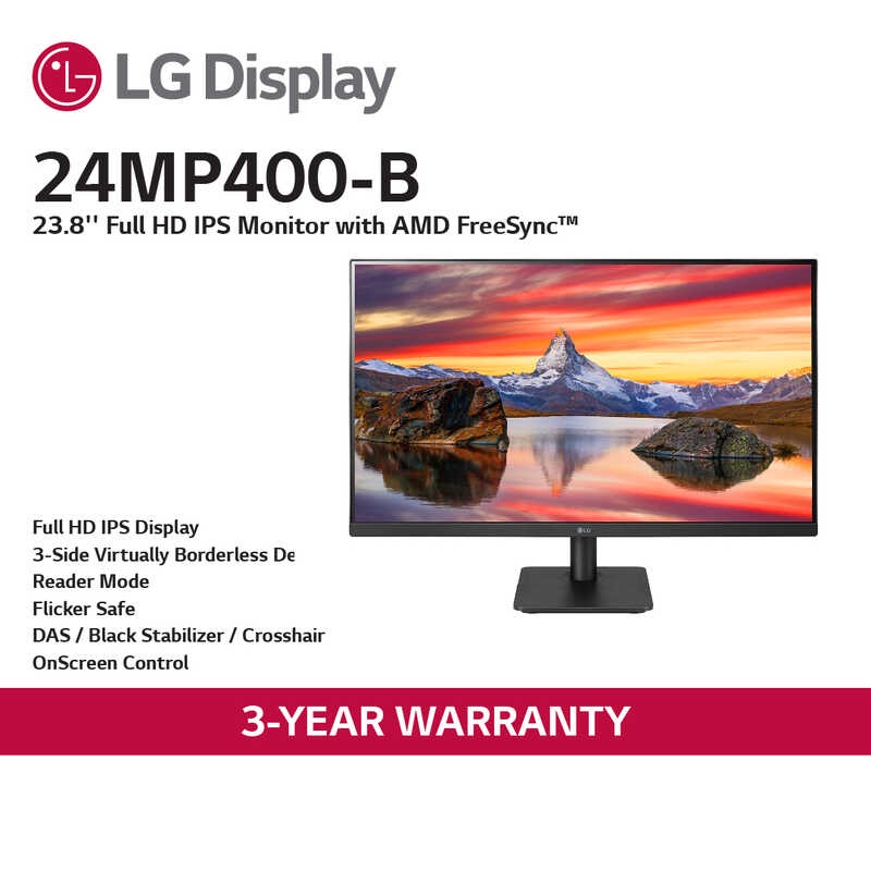 LG 24MP400-B PC Monitor/24 Inch/IPS Full HD Monitor/1920 X 1080 ...