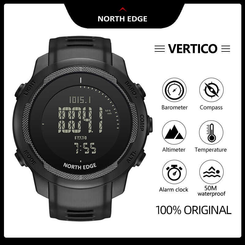 NORTH EDGE VERTICO Men's Carbon Fiber Outdoor Sports Digital Watch ...