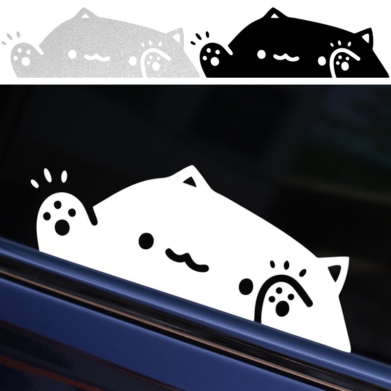 Creative Knocking Window Kittens Shape Sticker / Car Waterproof PVC ...