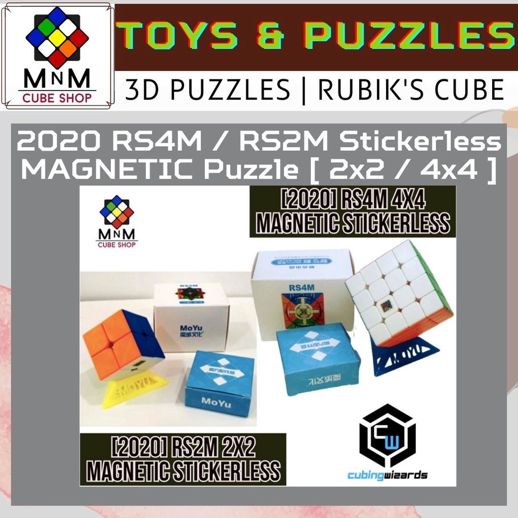 Moyu RS4M 4x4 Magnetic Speed Cube – Magnetischer Zauberwürfel Für Profis & Wettkämpfe, Stickerless