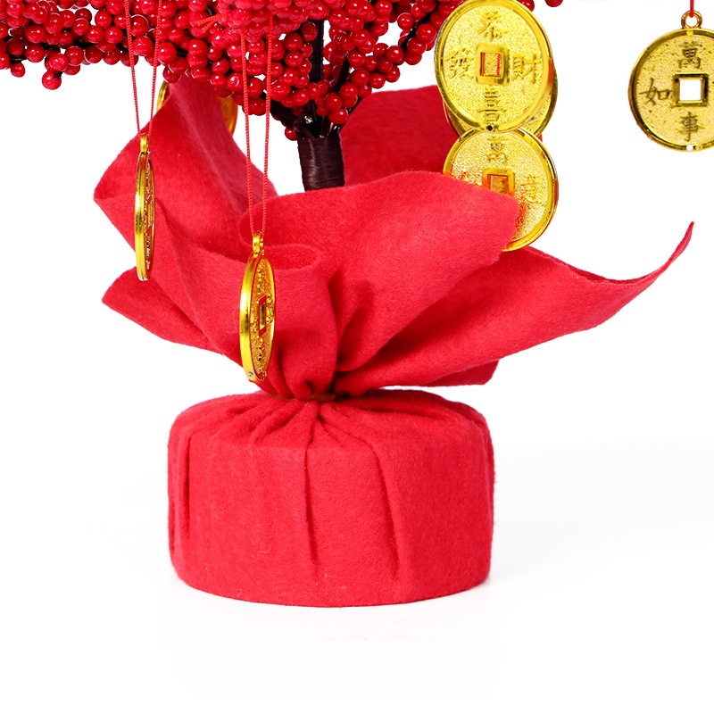 CNY New Year Decorations Red Berries Tree, 50cm Small Table Top ...