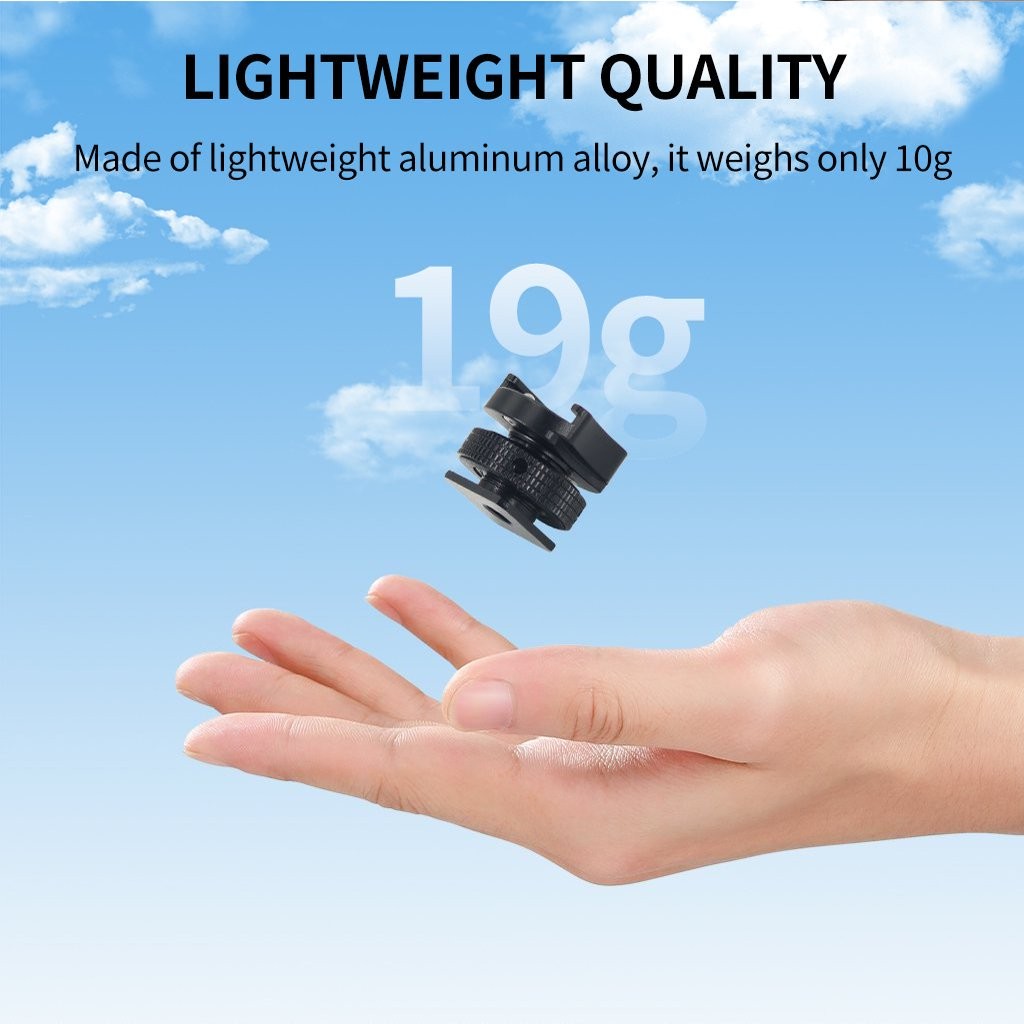 NEEWER Cold Shoe Mount Adapter - Anti-Drop Mic Holder For DJI Hollyland Rode Wireless Lavalier Microphones