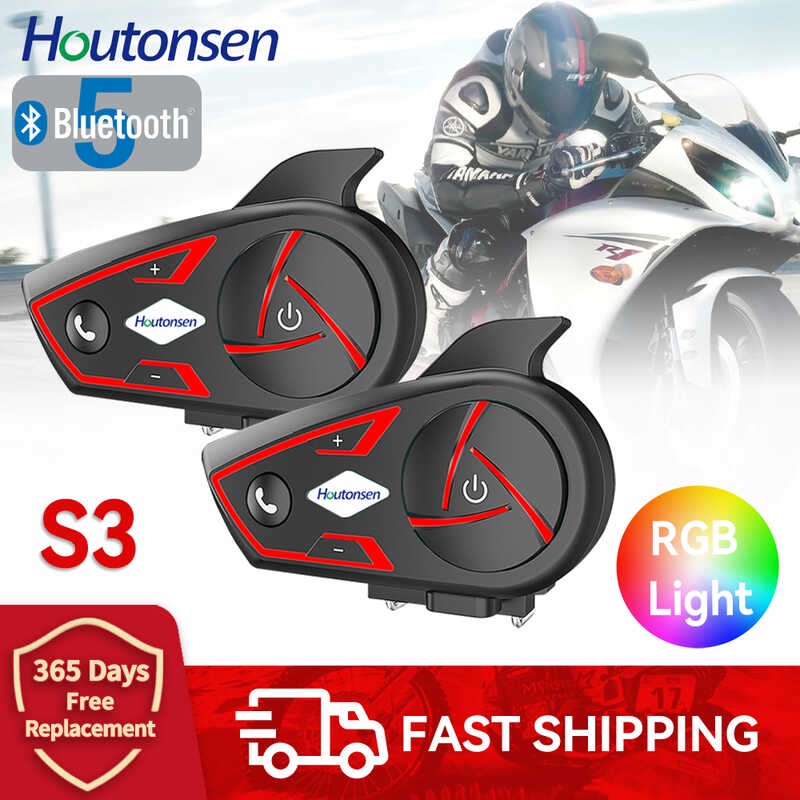 Houtonsen S3 Motorcycle Helmet Headset Intercom 1000M Wireless