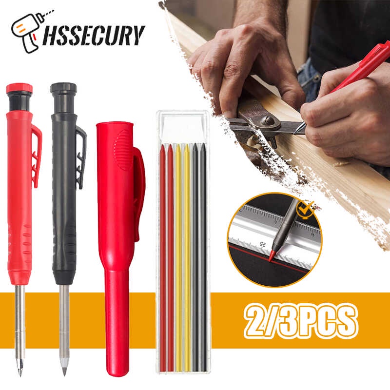 Solid Carpenter Set Deep Hole Marking Mechanical Pencil Scriber Refill ...