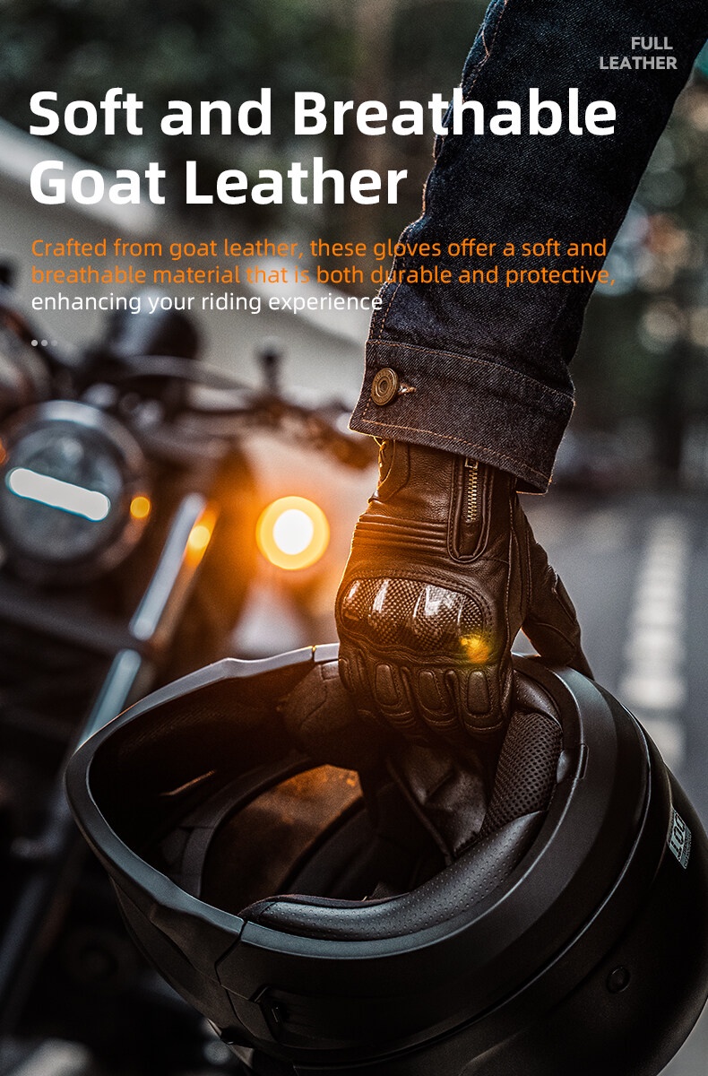 Stay Safe And Connected – Riparo Leather Motorcycle Gauntlets With Knuckle Armor