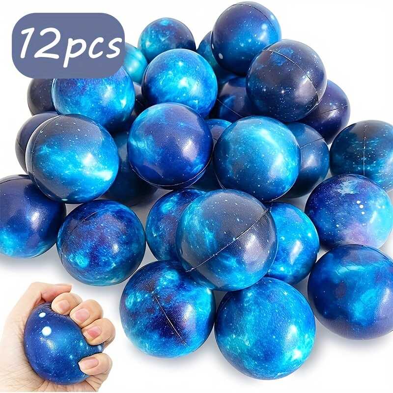 12Pcs Galaxy 2.5 Inch Space Theme Balls Stress Relief Foam Squeeze Ball ...