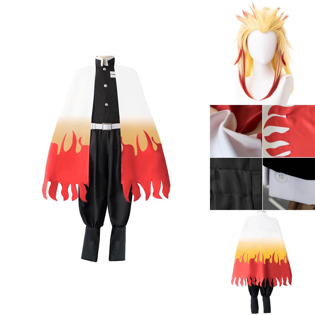 Slayer:Kimetsu No Demon Yaiba Rengoku Kyoujurou Cosplay Costume Suit ...