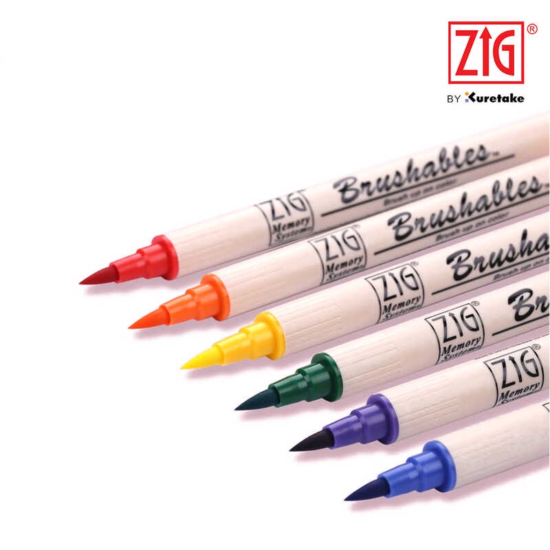 ZIG Kuretake Brushables Twin Brush Pen Marker Set of 4 Color for