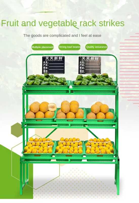 Vegetable and Fruit Display shelf Foldable Food storage rack organizer