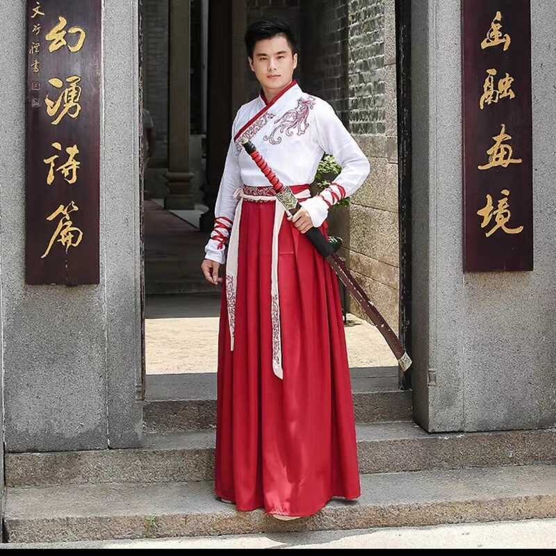 Chinese Dress Korean Hanfu White Red Men Women Dress Chinese Style Cosplay Embroidery Kimono Tradit Shopee Philippines