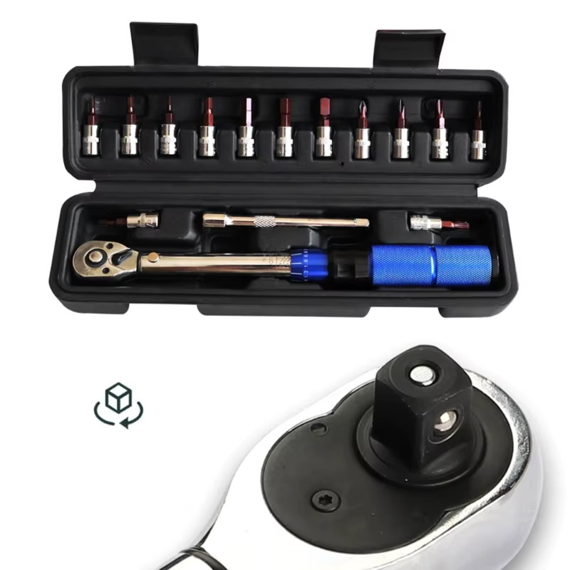 15Pcs Torque Wrench Set Dual Direction Bike Allen Key Tool Socket ...