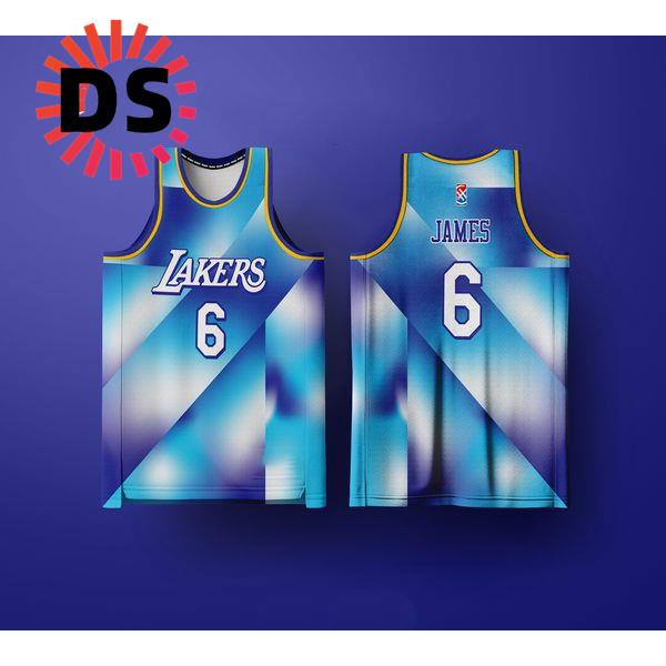 BASKETBALL CONCEPT LAKERS VIOLET SKYBLUE FULL SUBLIMATION JERSEY