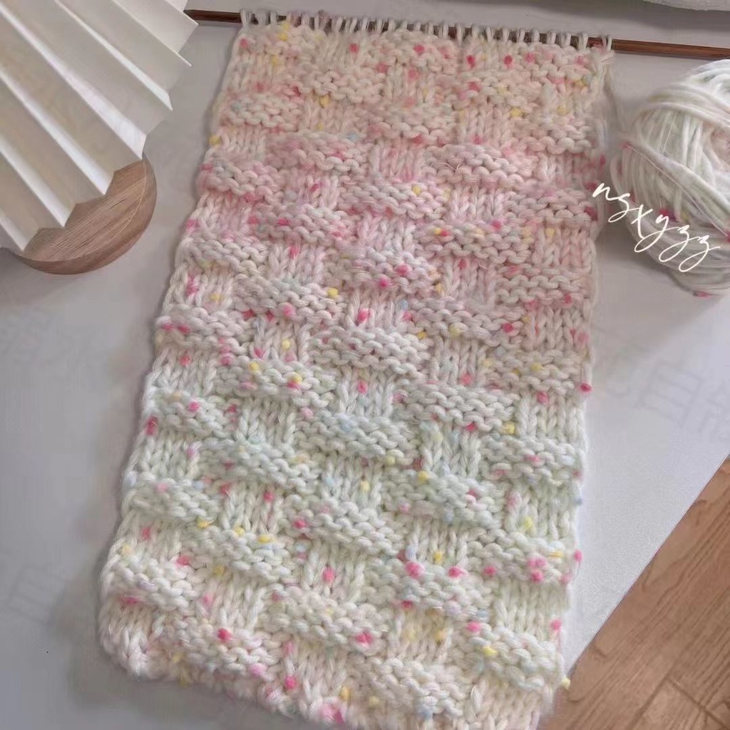 50g/roll New Mohair Bean Thread Gradient Rainbow Sugar Scarf Thread ...