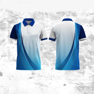 FULL SUBLIMATION POLO T-SHIRT POLO SHIRT FOR MEN Blue&White | Shopee ...