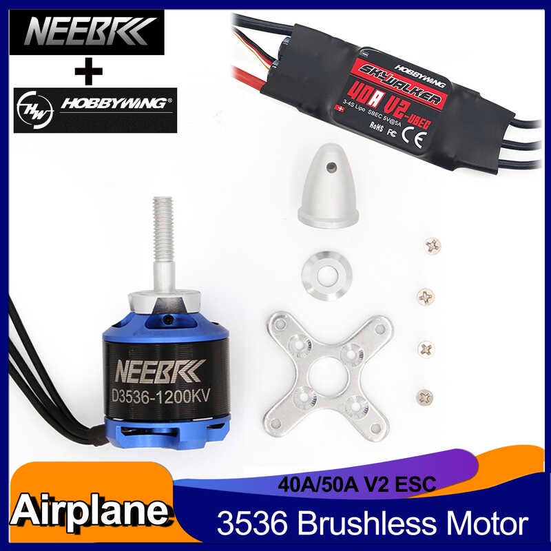 3536 1200KV Brushless Motor 2-4S na may 40A 50A V2 UBEC ESC Speed ...