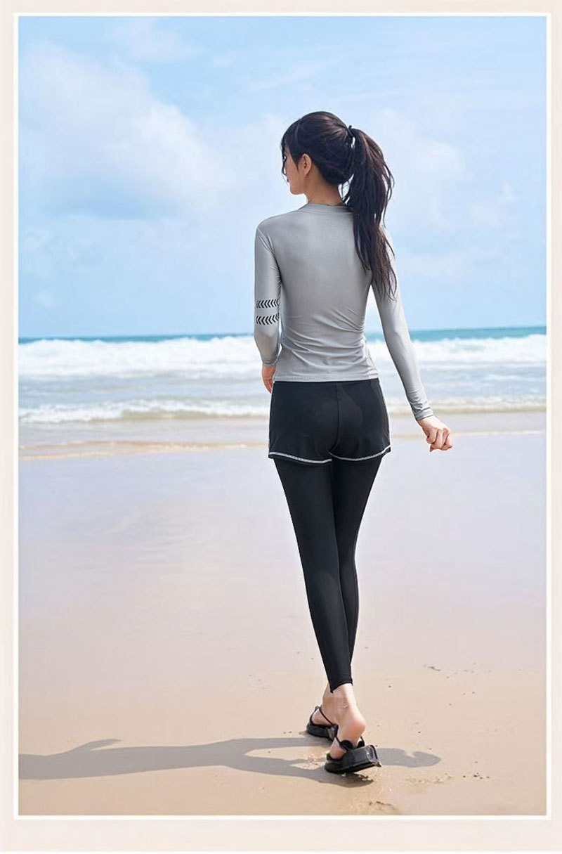 Women's rash guard Three-Piece Swimsuit 2025 New Conservative Long ...