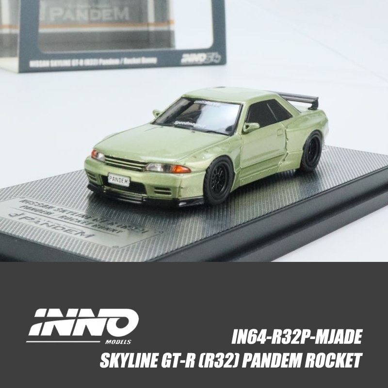 INNO 1:64 SKYLINE GT-R (R32) PANDEM ROCKET BUNNY Millennium Jade Alloy ...