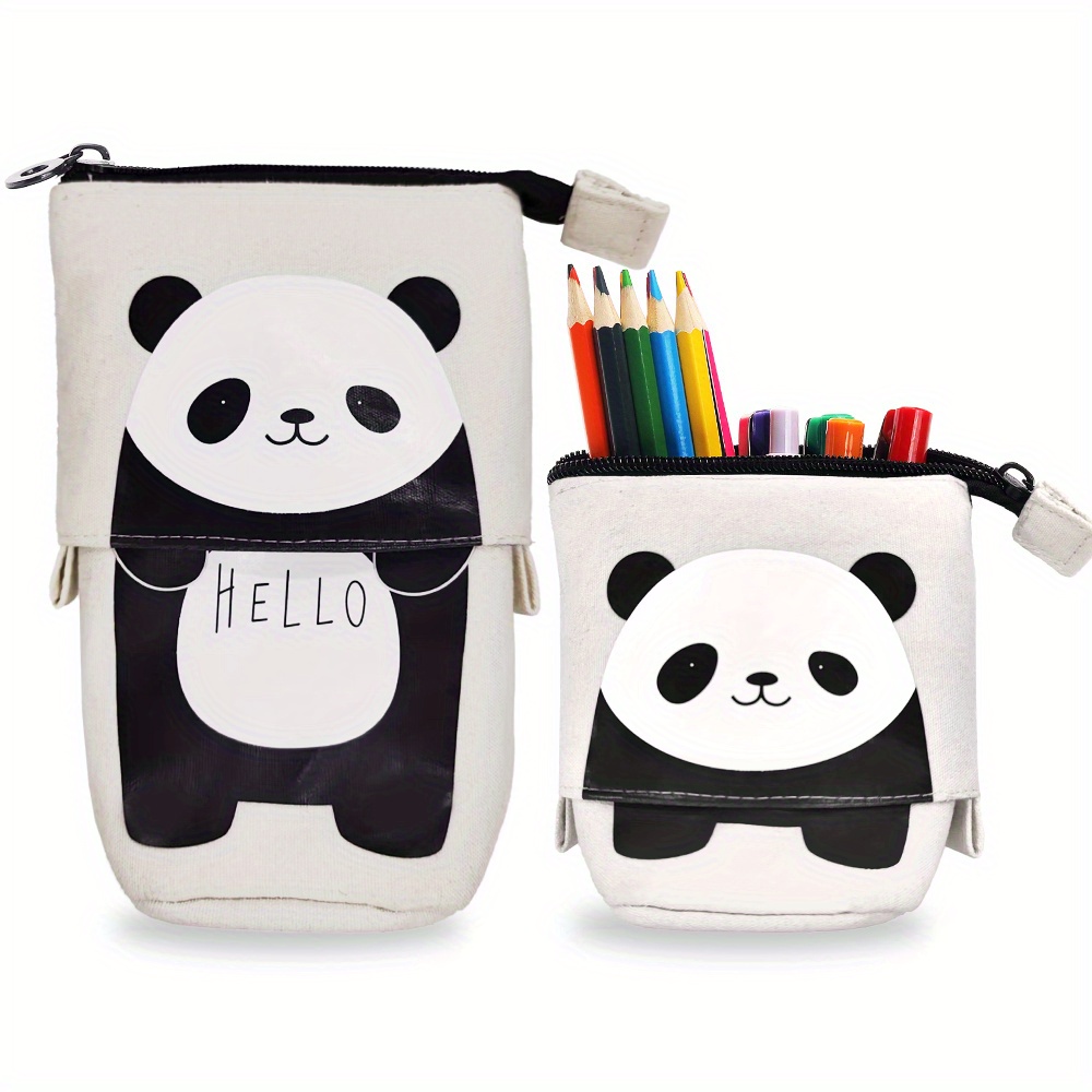 AsyinXson Kawaii Pencil Case Girls Boys 2-in-1 Soft Silicone Bag, Stand Up Pencil Case, Animal Pen Holder, Table Pen Holder Cartoon, Pens Pencil Case, Pen Holder Pencil Bag, Bee, 18.5 Cm X