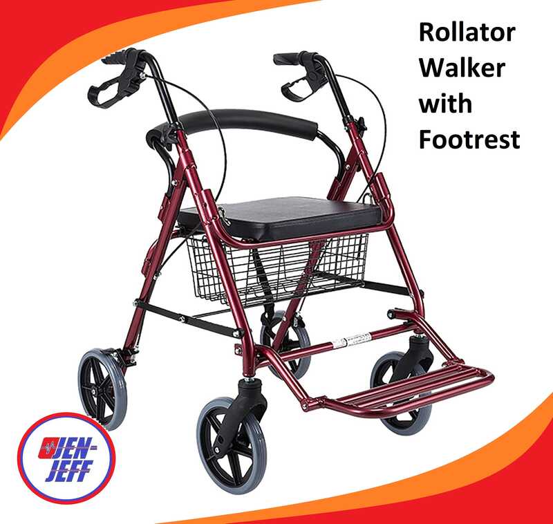 Rollator Walker with Footrest Medical Rollator Walker without Footrest