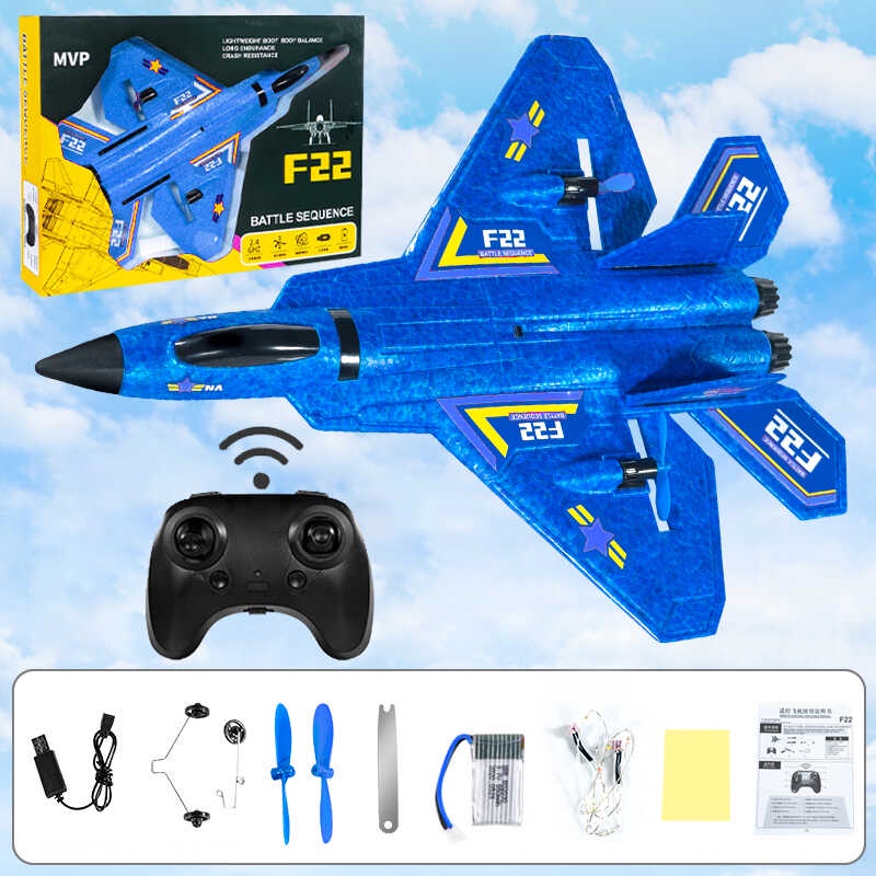 LED Colorful F22 Rc Plane Airplane Remote Control Aircraft Glider Radio