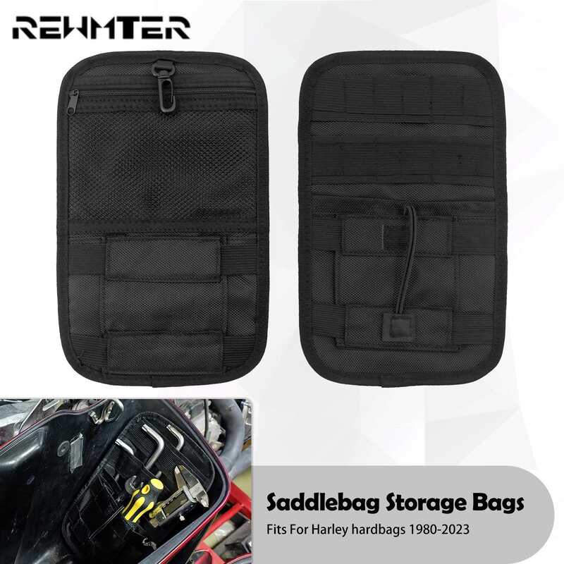 Saddlebag Organizer Hard Bags Storage Tool Side Bag Para sa Harley Touring Sportster Dyna
