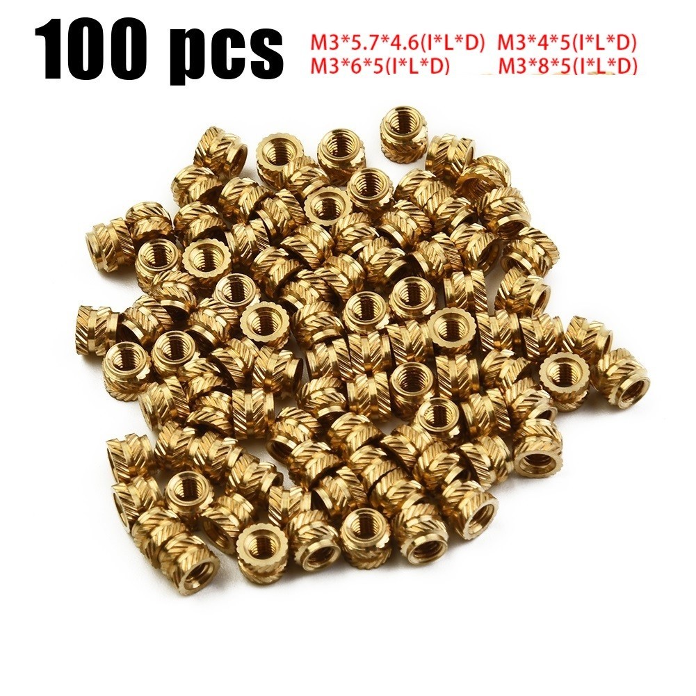 TBTOPONE ️100PCS Threaded Insert Self-clinching Nut Brass Internal ...