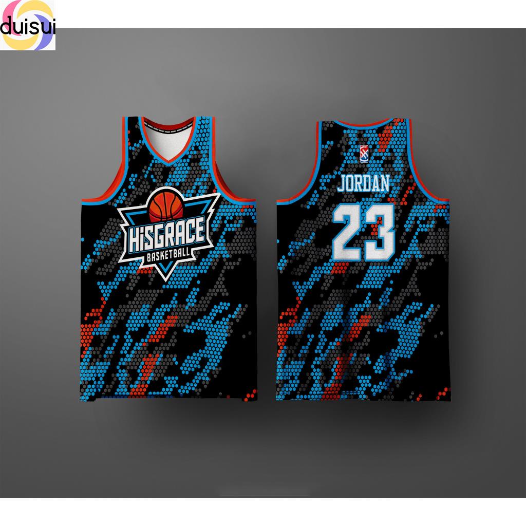 Duisui BASKETBALL CONCEPT JERSEY RED BLUE FULL SUBLIMATION