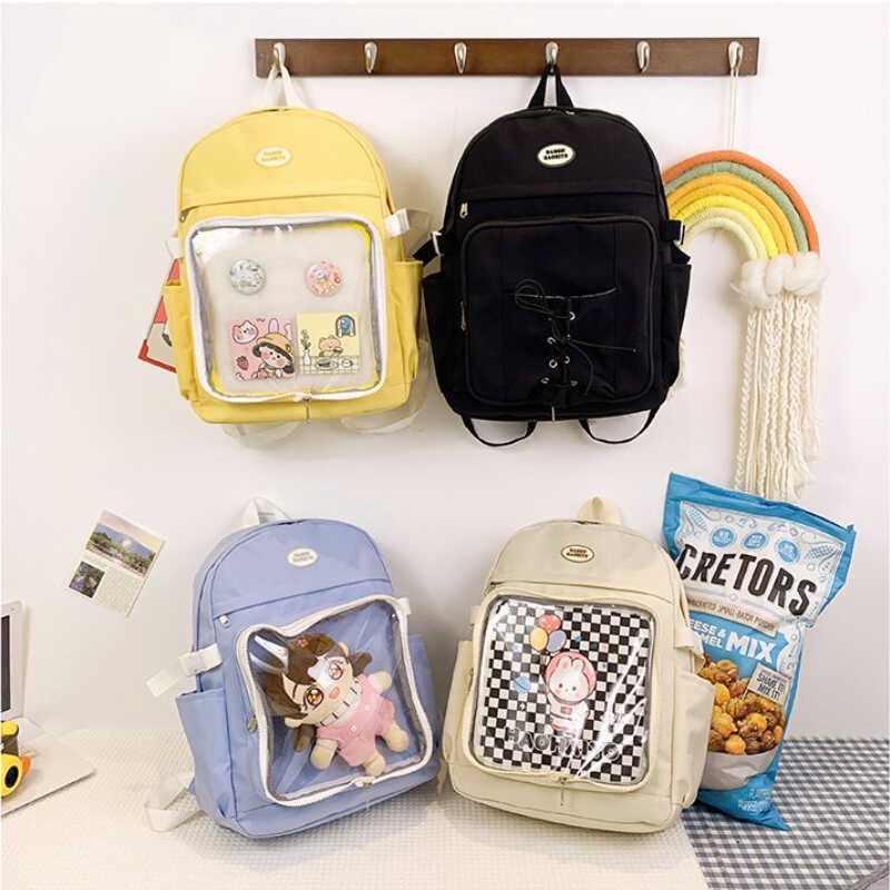 Japanese Style School Bags For Teenage Girls PVC Transparent Itabag