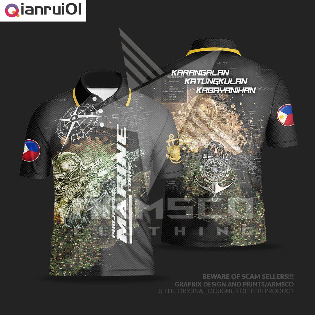 Marine Corps V3 Full Sublimation Polo Shirt All-Over Print PolyDex ...