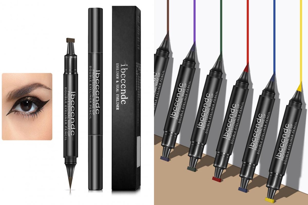 Quick Dry Eye Stamp Pen DoubleEnd Lightweight Waterproof Long Lasting