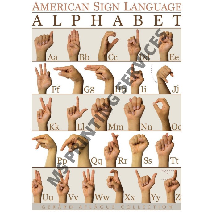 Laminated Chart (alphabet Sign Language) 