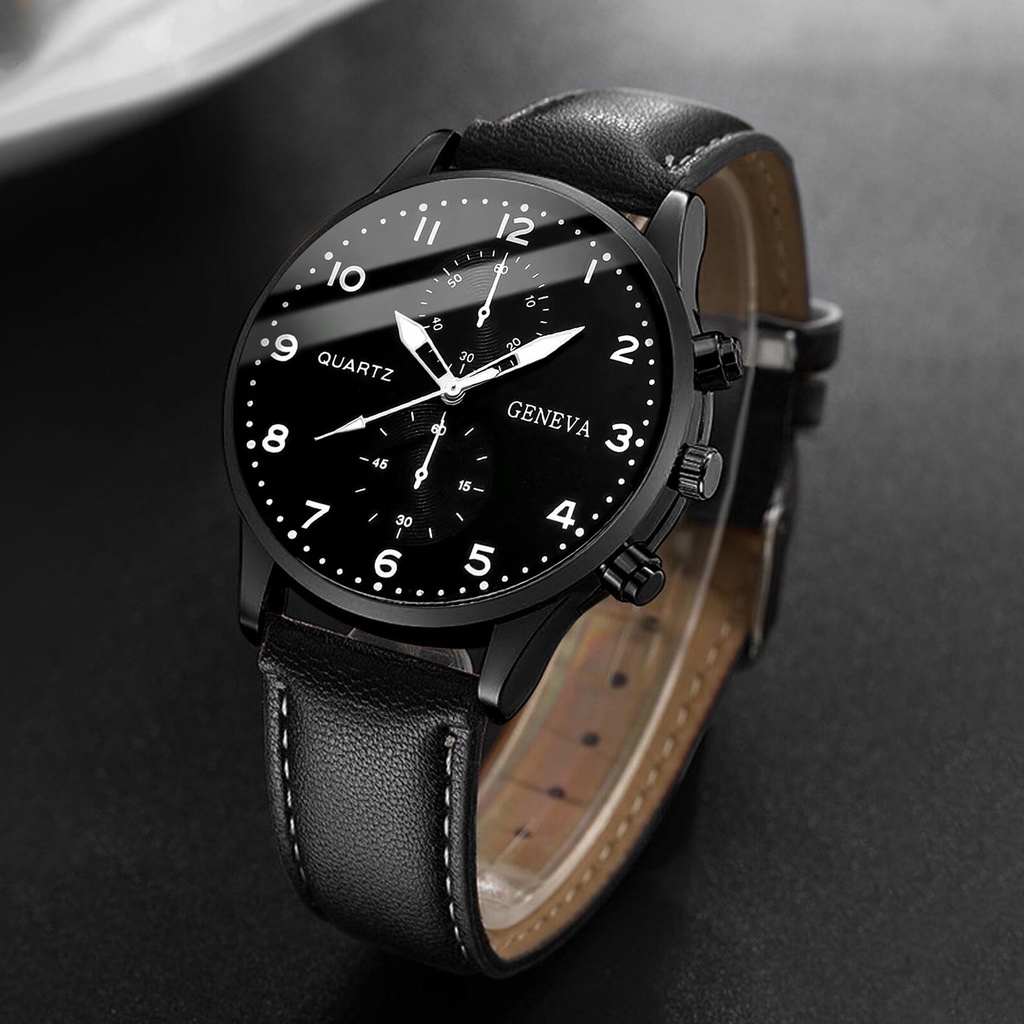 5PCS/Set Men Business Watches Fashion Arabic Dial Quartz Watch Casual ...