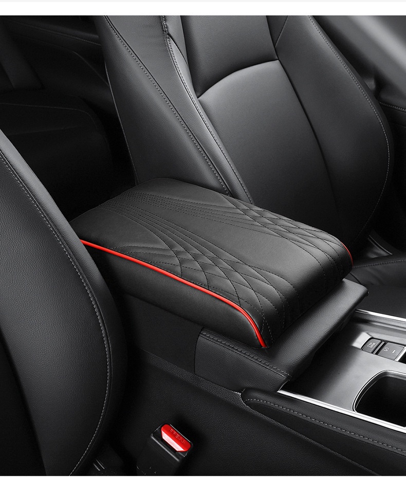 Car Armrest Box Mat Leather Auto Center Console Storage Box Cover Mat ...