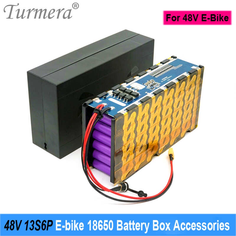 Turmera 48V 52V Ebike Battery Box 13S6P 18650 Holder with Welding