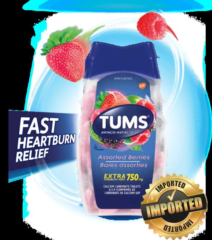 Tums Antacid Extra Strength 750 mg 100 count Assorted Berries Antacid for Heartburn Relief