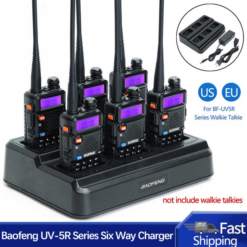 Baofeng UV-5R Six Way Charger Multi Unit Two Way Radio Charger para sa ...