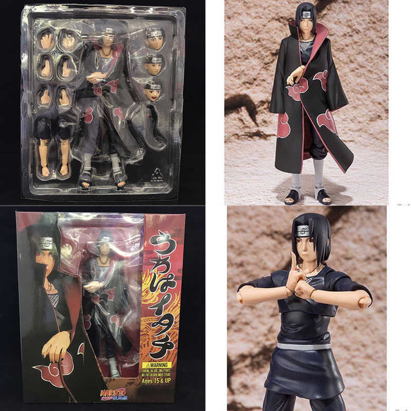 16cm Anime Naruto Uchiha Itachi Movable Joints Doll Figure SHF Akatsuki ...