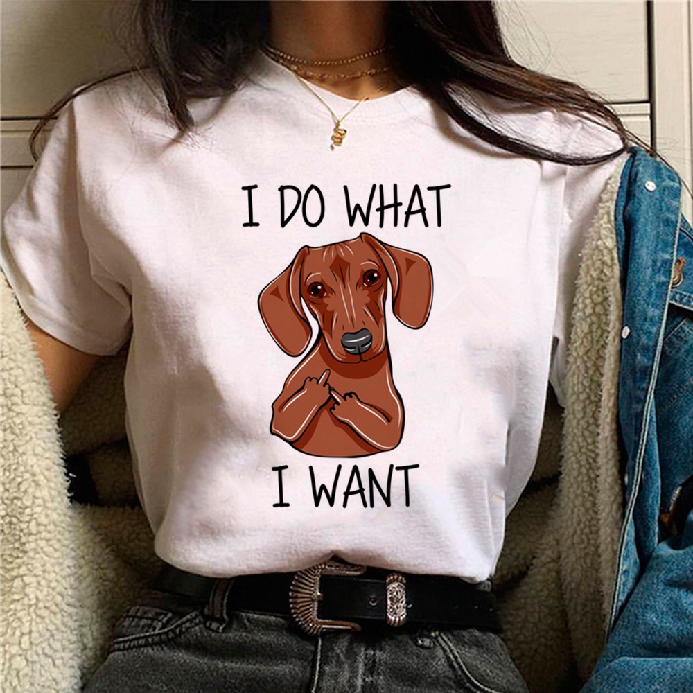 Dachshund t shirts women manga Tee girl y2k 2000s streetwear clothes Shopee Philippines