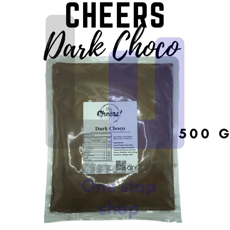 Cheers Dark Choco Premium Powder Flavor 500g for MilkTea, Shakes and ...