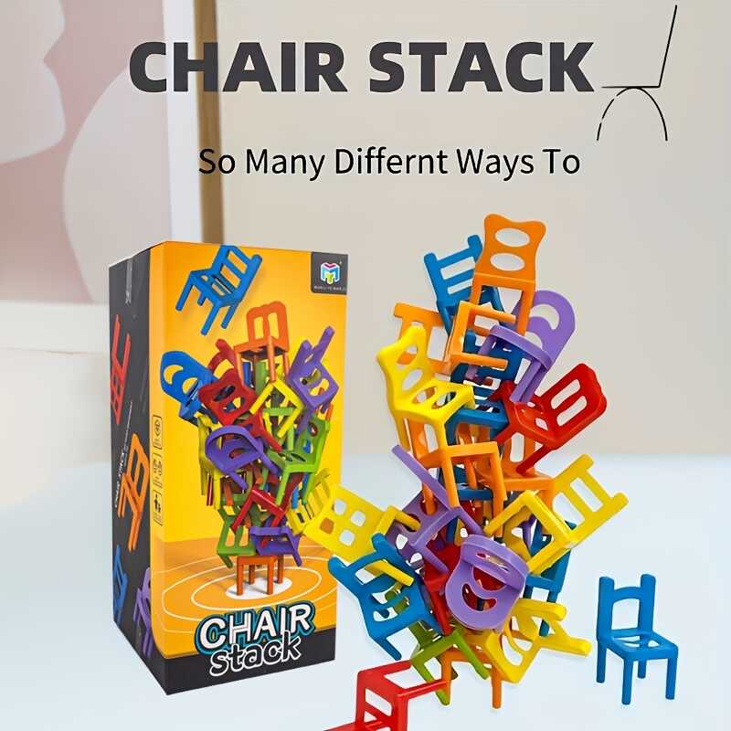 Height 2.36 Inch Educational Building Blocks Stack Chair, Parent-Child ...