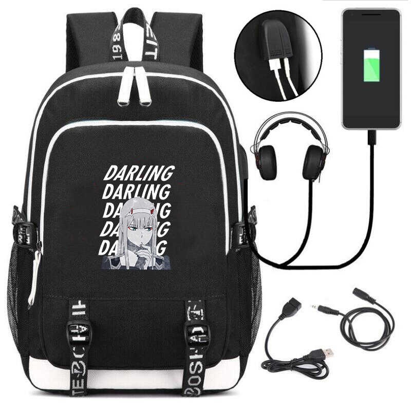Anime Darling In The FranXX Backpack – School Bag Bookbag With Laptop Compartment, Oxford Fabric