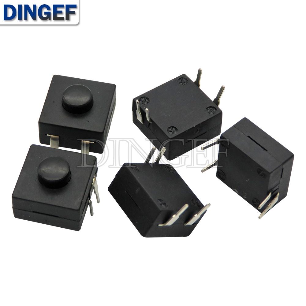 10PCS Push Button Switch Double Row Vertical LED Flashlight Switch 4PIN ...