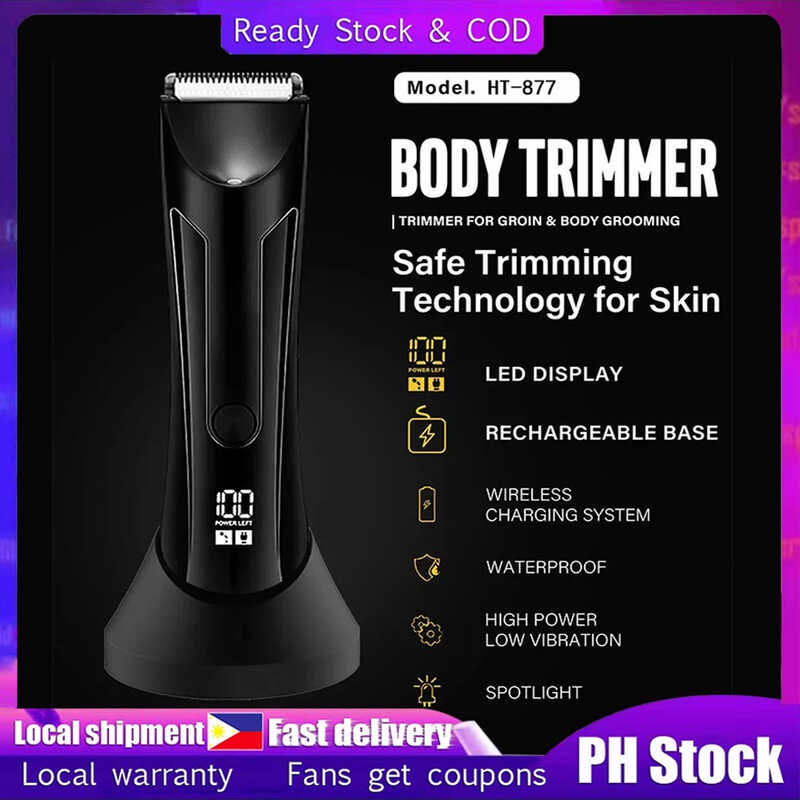 KENSEN Body Hair Trimmer Balls Groin Pubic USB Rechargeable Hair