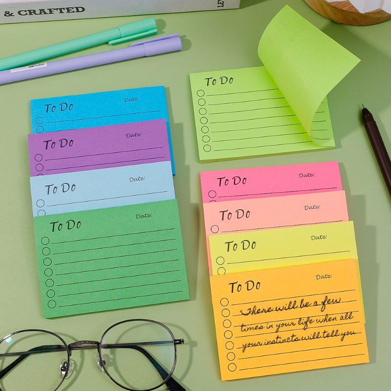 50 Sheets To Do List Sticky Notes - Multicolor Rainbow Note Stickers ...