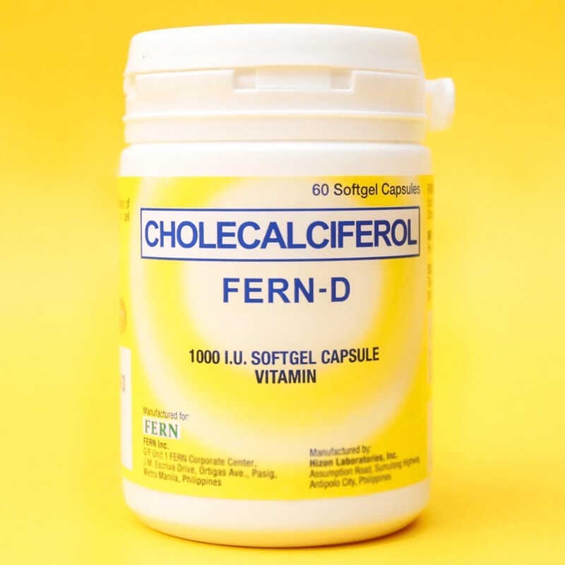 FERN D CHOLECALCIFEROLl 60 SOFT GELS Pure Vitamin D3 SOFT GEL VITAMINS" Shopee Philippines