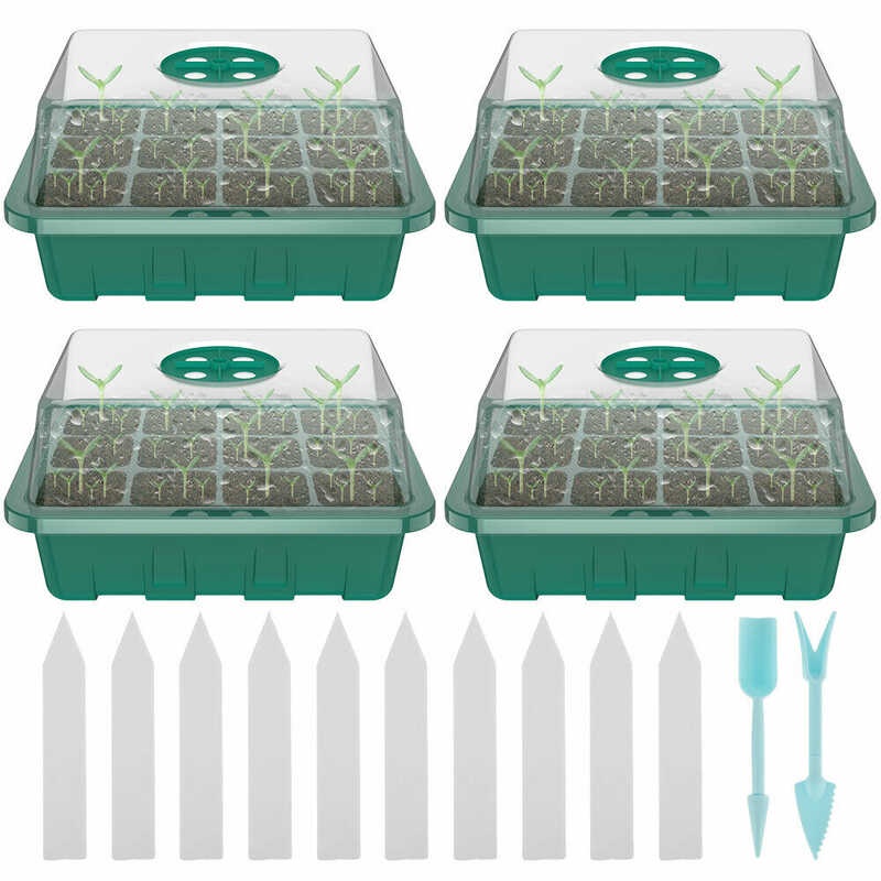 4Pcs 12 Cell Seed Trays Set Seedling Starter Cells Germination Plant ...