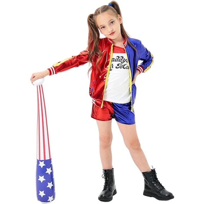 Jual Harley Quinn Suicide Squad Kids Costume Halloween Costume 4 In 1 - Foto 4